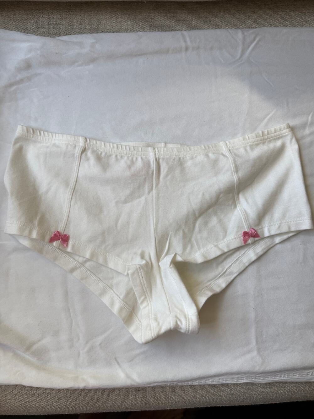 NWT Victoria’s Secret Vintage 2003 Pink Cotton Boyshort Panty M White